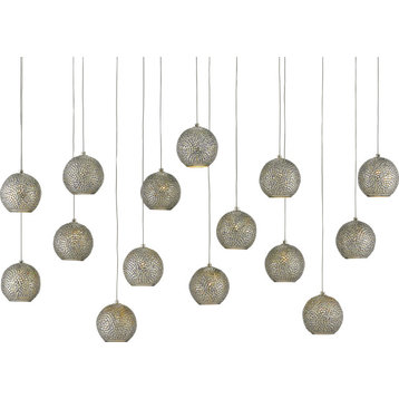 Giro Linear Pendant Painted Silver, Nickel, Blue, Small