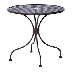 Meadowcraft 30" Round Stamped Top Table - Outdoor Dining Tables