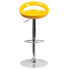 Flash Furniture Contemporary Yellow Plastic Adjustable H Bar Stool