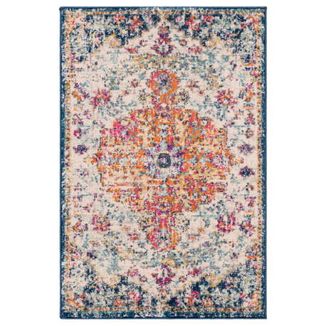 Harput Traditional Saffron, Light Gray Area Rug, 3'x5' Oval