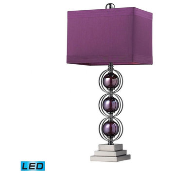 1 Light Contemporary LED Table Lamp Purple Balls and Black Nickel Base Includes