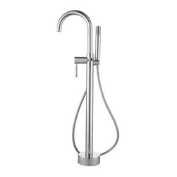 1-Handle Freestanding Roman Tub Faucet with Hand Shower in Chrome - Bathtub Faucets