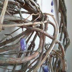 Amethyst & Vines Crescent Moon - Wall Accents