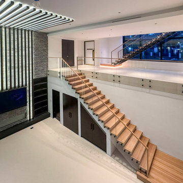 Project #126 | Contemporary Staircases with Integrated LEDs & Glass Railing
