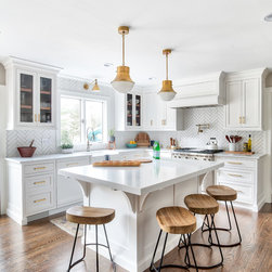 Montvale, NJ - Transitional - White U Shaped Kitchen Cabinets - Kitchen Cabinetry