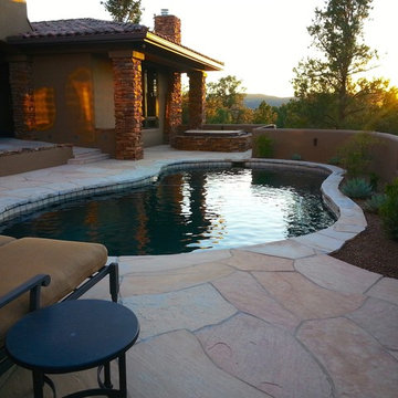 Village of Oak Creek free form pool with Flagstone deck