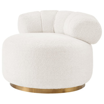 Marcy Fabric With Gold Base Swivel Accent Chair