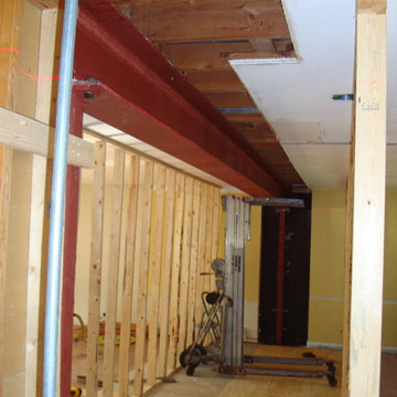 Steel Beam Replaces Bearing Wall For New Kitchen