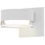 Sonneman - Reals Sconce Cylinder Lens and Plate Cap, Clear Lens, Textured White - Beautifully executed forms of sculptural presence and simplicity that are equally at home inside or out.