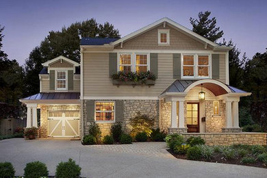 Carport - mid-sized craftsman attached one-car carport idea in Calgary
