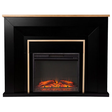 SEI Furniture Cardington Industrial Base Electric Fireplace in Black