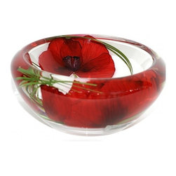 Red Poppy Flower Bowl - Home Decor