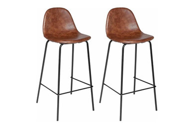 Lot De 2 Tabourets De Bar "Vladi" Marron - Paris Prix