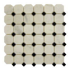 Statuary Calacatta Octagon Mosaic with Black Dots - Home Accessories & Decor