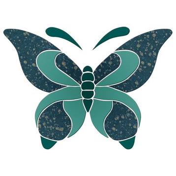 Butterfly Ceramic Swimming Pool Mosaic 12"x9", Teal