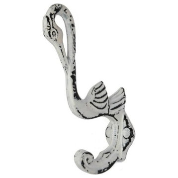 Swan Wall Hook , Distressed White