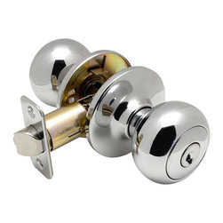 Designers Impressions - Bedford Series Polished Chrome Door Knobs, Keyed Entry Knob - Doorknobs