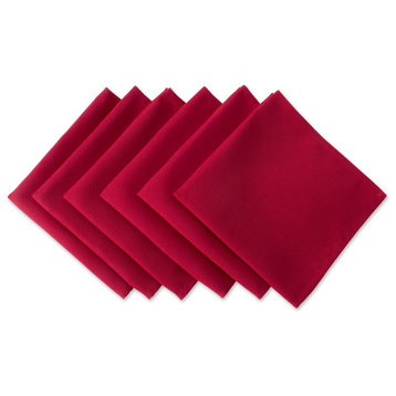 DII Red Polyester Napkin, Set of 6