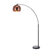 Versanora Arquer Arc Floor Lamp, 66.93", Copper Shade and Black Marble Base