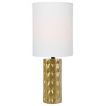Lite Source - Delta Mini Table Lamp in Gold Ceramic with White Linen Shade E27 A 60W - Stylish and bold. Make an illuminating statement with this fixture. An ideal lighting fixture for your home.andnbsp
