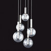 Bubbles 5-Light Cluster Pendant With Polished Nickel Finish and Clear Shade
