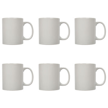 Luciano Housewares Classic Dinnerware Solid Coffee Mug Set, 11 oz, White