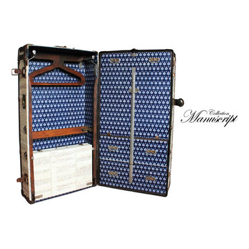 Wardrobe Steamer Trunk Antique Florentine Manuscript Custom
