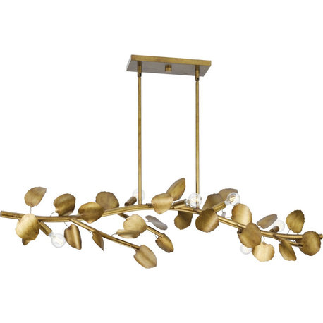 Laurel Collection 7-Light Island Linear Chandelier Light, Gold Ombre