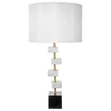 Anita 1 Light Table Lamp, Gold and Black With White