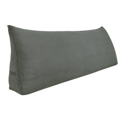WOWMAX - Bed Wedge Reading Pillow Headboard Backrest Cushion Corduroy Grey - Bed Pillows