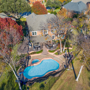 Elevated Curved Deck with Roof Extension Arbor