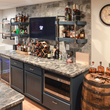 Finished Basement with Bar in Brighton, MI