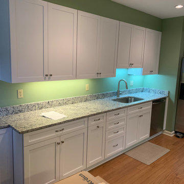 refaced kitchen cabinets with granite--white shaker cabinets
