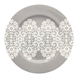 GreenGate Plate Lace Warm - Grey - Dinner Plates