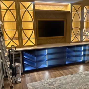 A True Entertainment Center - Media and Wine Storage with Refrigerator