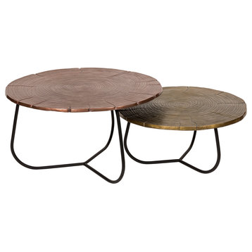 Industrial Cross Section Tables Set of 2 - Multicolor