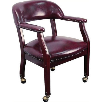 Scranton & Co Luxurious Conference Guest Chair in Burgundy
