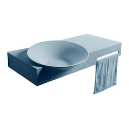 ADM Bathroom Design - ADM Circular Wall Mounted Sink, White, 40", Glossy White - Bathroom Sinks