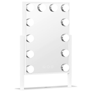 Hollywood Tri-Tone XL Makeup Mirror, White