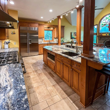 Updated Kitchen with Azul Nebula Quartzite Countertops, Wolf/SubZero Appliances