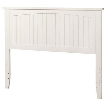 AFI Nantucket Full Wood Panel Headboard with USB Charging Station in White