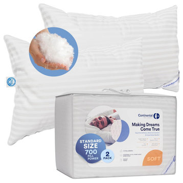 Superior 700 Fill Power -  100% Hungarian White Goose Down Pillow., Standard (Set of 2), Soft