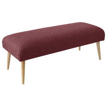 Lucy Bench With Cone Legs, Zuma Oxblood