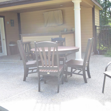 Custom Hip Roof Pool House & Polywood Dining Set