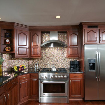 Osbourne Kitchen - Rich, dark cherry cabinetry