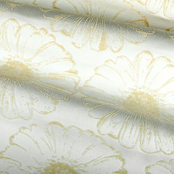 Flower Garden Indoor Outdoor Upholstery in Cream - Outdoor Fabric