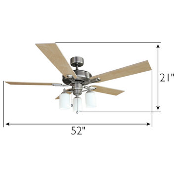 Design House 157362 Aubrey 52" 5 Blade LED Indoor Ceiling Fan - Satin Nickel