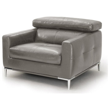 Divani Casa Natalia Modern Dark Gray Leather Chair