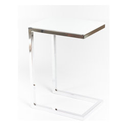Safari Cee Chrome Side Table | Pure White Acid - Coffee Tables
