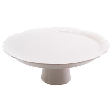 Chloe Footed Cake Plate, White